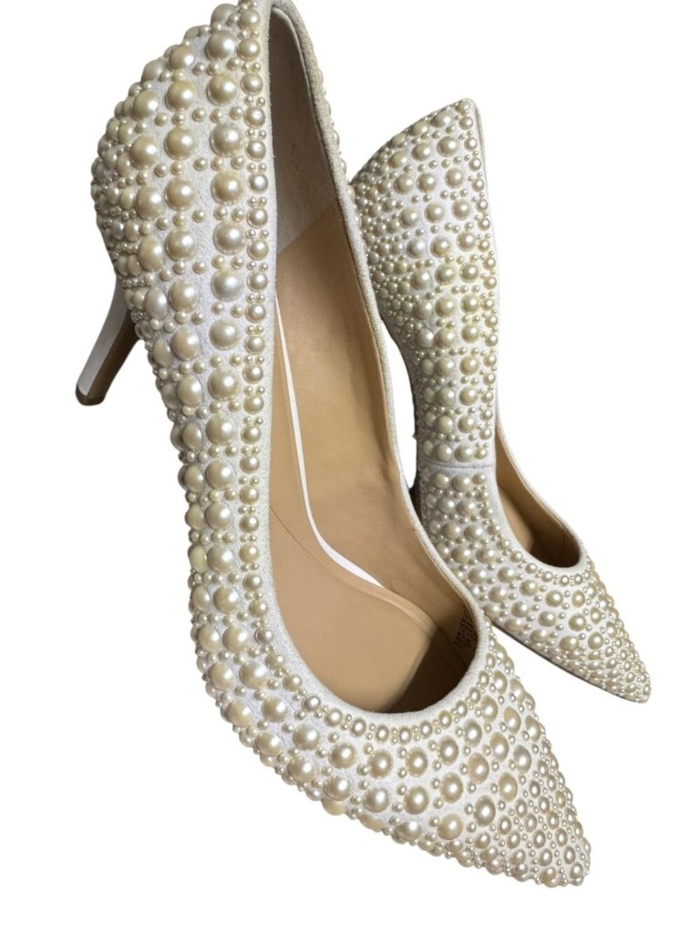 I.N.C. Elegant Ivory 8.5 Pearl Bridal Wedding Embellished Pointed Toe Heels